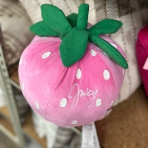 Juicy Couture Pink Strawberry Plush Decor Pillow RARE - NWT - Hard to find.